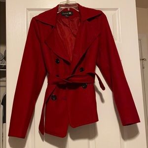 Forever 21 red pea coat